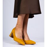 D/CEO marka niezdefiniowana Yellow pumps on an elegantly decorated block heel Karry | shoptok.hr