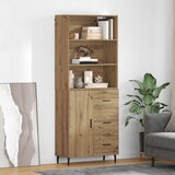 vidaXL Highboard s ladicama Umjetnički hrast 69,5 x 34 x 180 cm Cijene