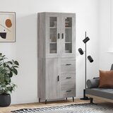 vidaXL Visoka komoda siva sonoma 69,5x34x180 cm inženirski les | Shoptok.si