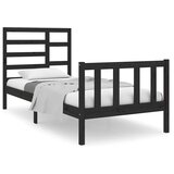 Furnova Posteljni okvir črn iz trdnega lesa 75x190 cm, (21940045) | Shoptok.si