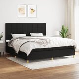 Krevet s oprugama i madracem crni 200x200 cm od tkanine | shoptok.hr