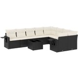 vidaXL 10-dijelni set vrtnih sofa s jastucima crni od poliratana | shoptok.hr