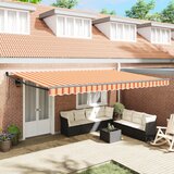 vidaXL avtomatska retraktivna tenda kremna in oranžna 500x300 cm Cene
