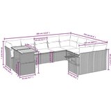  10-dijelni set vrtnih sofa s jastucima crni od poliratana | shoptok.hr