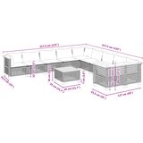  11-dijelni set vrtnih sofa od poliratana s jastucima sivi | shoptok.hr