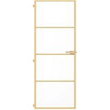 Sobna vrata tanka zlatna 76x201,5 cm kaljeno staklo i aluminij | shoptok.hr