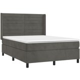  box spring s madracem LED tamnosivi 140x190 cm baršun | shoptok.hr