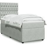 vidaXL Box spring postelja z vzmetnico svetlo siv 90x190 cm žamet | Shoptok.si