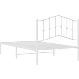 Metalni okvir za krevet s uzglavljem bijeli 100x190 cm | shoptok.hr