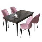 Hanah home set trpezarijski sto i 4 stolice arp black marble pink | Eponuda.com