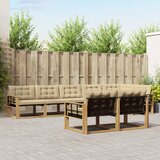  Set vanjskih sofa 8 kom. Bijela i bež Smeđa 406 x 168,5 x 73 cm | shoptok.hr