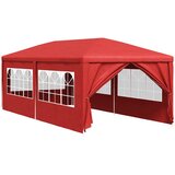 Šator za zabave 600 x 300 x 255 cm Crvena PE i čelik | shoptok.hr