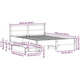 vidaXL Okvir kreveta bez madraca 120 x 190 cm od masivne borovine | shoptok.hr