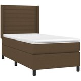  Krevet box spring s madracem LED tamnosmeđi 90x190 cm tkanina | shoptok.hr