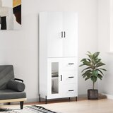 vidaXL Visoka omara bela 69,5x34x180 cm inženirski les | Shoptok.si