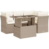  5-dijelni vrtni set sofa s jastucima bež od poliratana | shoptok.hr