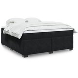 vidaXL Box spring postelja z vzmetnico črna 180x200 cm žamet | Shoptok.si