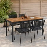  Stol za večeru u vrtu Prirodna i crna 141 x 80,5 x 75 cm | shoptok.hr