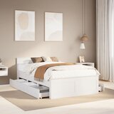 vidaXL Posteljni okvir brez vzmetnice z vzglavjem 120x190 cm borovina | Shoptok.si