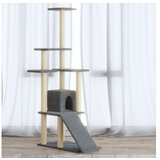 vidaXL Mačje drevo s praskalniki iz sisala svetlo sivo 155 cm | Shoptok.si