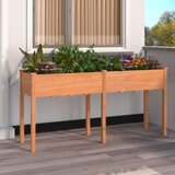 vidaXL Korito s podlogo rjave barve 161x45x76 cm trden les jelke Cene
