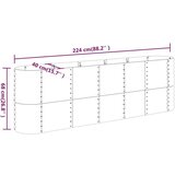  Povišena vrtna gredica od čelika 224 x 40 x 68 cm antracit | shoptok.hr