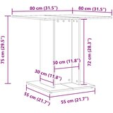 Blagovaonski stol bijeli i boja hrasta 80x80x75 cm od iverice | shoptok.hr