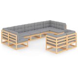  Sedežna garnitura 9-delna z blazinami trdna borovina | Shoptok.si