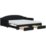  Dnevni krevet na razvlačenje s ladicama crni 100x200 cm tkanina | shoptok.hr