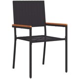 vidaXL Stacking vrtne stolice s jastucima - set od 2 komada u crnom poli ratan | shoptok.hr