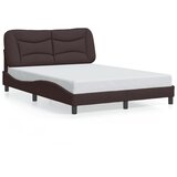  Okvir kreveta s LED-om bez madraca Hvar tamnosmeđi 140x190 cm od tkanine | shoptok.hr