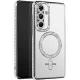 AVIZAR Diamantno ohišje za Samsung Galaxy A56 MagSafe Obris Strass, Srebrna, (5000014552) | Shoptok.si