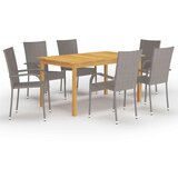  7-dijelni vrtni blagovaonski set sivi | shoptok.hr