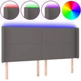  LED uzglavlje sivo 203x16x118/128 cm od umjetne kože | shoptok.hr