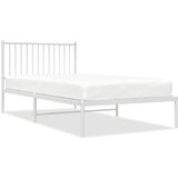 The Living Store Kovinski posteljni okvir z vzglavjem bel 100x200 cm - Posteljni Okvir, (21525251) | Shoptok.si