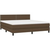  Box spring postelja z vzmetnico temno rjava 180x200 cm blago, (20930371) | Shoptok.si