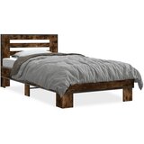 Furnova Posteljni okvir dimljeni hrast 90x190 cm inž. les in kovina, (21935173) | Shoptok.si