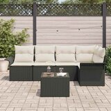  Sjedeća garnitura za vrt 6 kom. Crna poliratan 242,5 x 132,5 x 69 cm | Shoptok.si