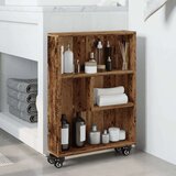 vidaXL Uska kolica za pohranu boja drva 48x13x68 cm konstruirano drvo | shoptok.hr