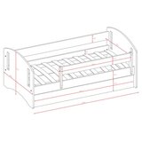 Classic Drveni dječji krevet 2 s ladicom - bijeli - 180*80cm | shoptok.hr