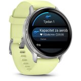 Garmin pametni sat Venu 4 45 mm, srebrni sa silikonskim remenom boje limuna | shoptok.hr