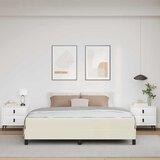  Krevetna konstrukcija s madracem Krema 180 x 200 cm tkanina | Eponuda.com