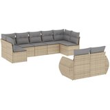 vidaXL 9-dijelni set vrtnih sofa s jastucima bež od poliratana | shoptok.hr
