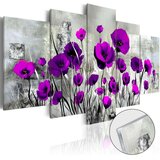  Slika na akrilnom staklu - Meadow: Purple Poppies [Glass] 100x50 | shoptok.hr