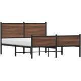  Metalni okvir kreveta bez madraca smeđa boja hrasta 150x200 cm | shoptok.hr