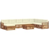  Set vanjskih sofa 9 kom. Prirodna i krem Čvrsto drvo akacije | shoptok.hr