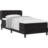 vidaXL Postelja s vzmetnico Črna 100x200 cm Žamet | Shoptok.si