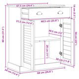 vidaXL Kupaonski ormar Bijela 68 x 34 x 80 cm Masivna borovina | shoptok.hr