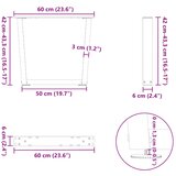  Noge za klub stolić V-oblika 2 kom Bijele 60 x (42-43,3) cm Čelik | shoptok.hr