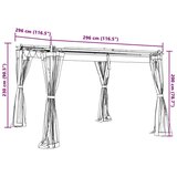 vidaXL Paviljon z mrežastimi stenami antracit 3x3 m jeklo | Shoptok.si